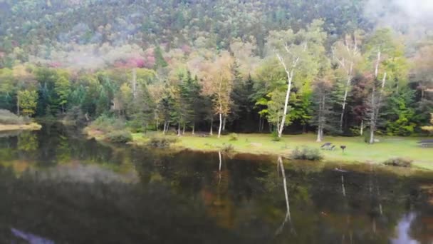 Crawford Notch New Hampshire Daki Beyaz Dağlar Daki Hava Görüntüleri — Stok video
