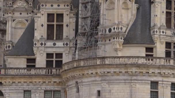 Schloss Chambord Während Der Restaurierung Und Vergoldung Seiner Laternen Loire — Stockvideo