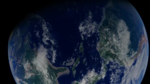 High Quality Animated Simulation Orbiting Planet Earth North Central South — Stock Video