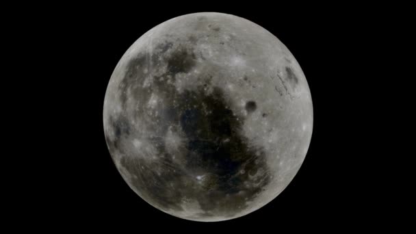 Moon Full Brightness Orbiting Slowly High Quality Animation Simulation Uhd — Stock Video