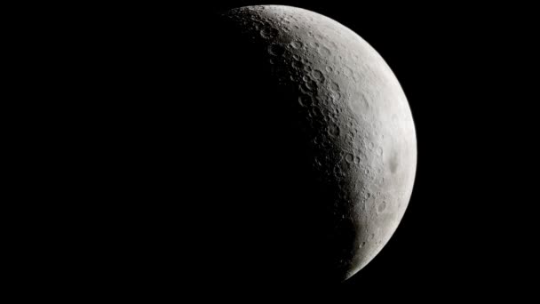Omloppsbana Rymden Ovanför Månen Titta Solens Förändring Ovanför Lunar Nordpolen — Stockvideo