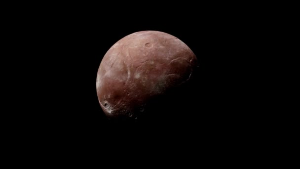 Daleko Kosmosie Zewnętrznym Układzie Słonecznym Orbitującym Nad Ariel Jednym Księżyców — Wideo stockowe
