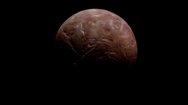 Deep Outer Space Outer Solar System Orbiting Ariel One Moons — Stock Video