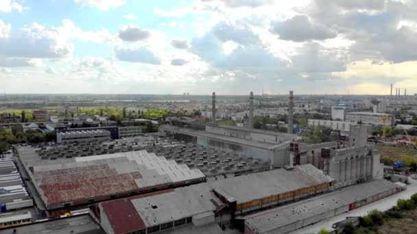 Цибулини Димом Промислові Труби Міські Електростанції Трубопроводами Забрудненням Повітря Бухарест — стокове відео