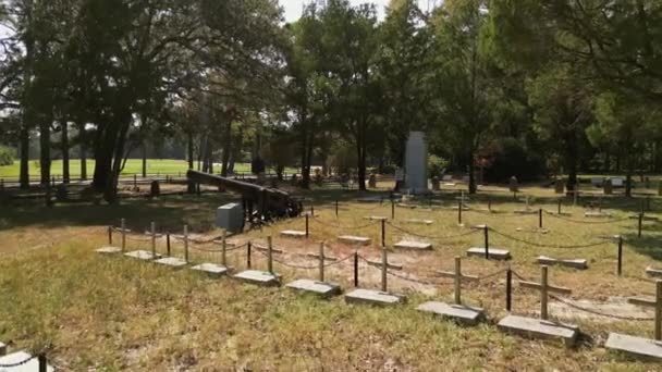 Aerial View Old Confederate Cemetery — Stock Video