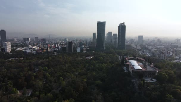 Fotografia Aérea Lateral Chapultepec Reforma Polanco Cidade México Com Edifícios — Vídeo de Stock
