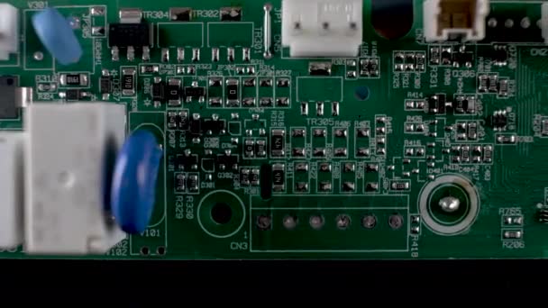 Macro Vue Aérienne Carte Circuit Imprimé Complexe Composant Matériel Important — Video