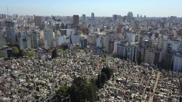 Aérial Cimetière Recoleta Buenos Aires Argentine — Video