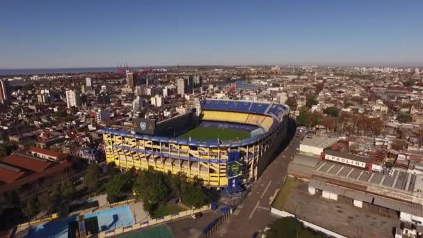 Aerial Stadion Bombonera Des Fußballklubs Boca Juniors Buenos Aires Argentinien — Stockvideo