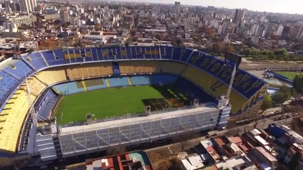 Aerial Boca Juniors Fußballclub Bombonera Stadion Buenos Aires Argentinien Kreist — Stockvideo