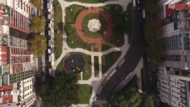 Aerial Edifício Praça Congresso Nacional Buenos Aires Argentina Cima Para — Vídeo de Stock