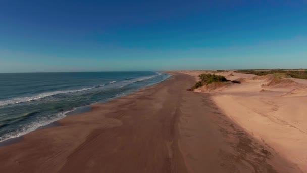 Aerial Mar Chiquita Tuz Gölü Kıyısı Cordoba Arjantin Ileri — Stok video