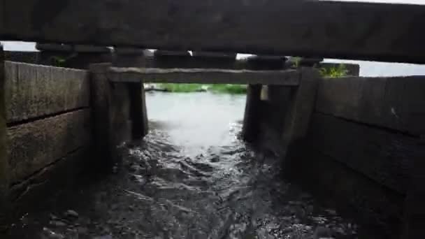 Water Transportation Aquaculture Water Flowing Strongly Sluice Gate Shot Gate — 비디오