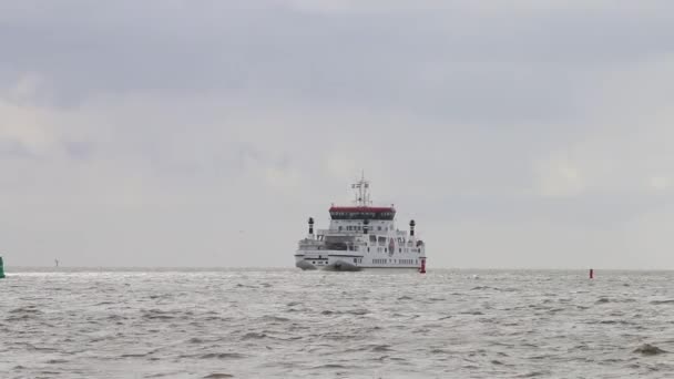 Fresian Adası Feribotu Wadden Denizi Hollanda — Stok video