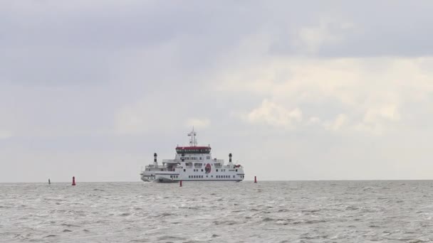 Feribot Fresian Adalarından Birine Gidiyor Hollanda — Stok video