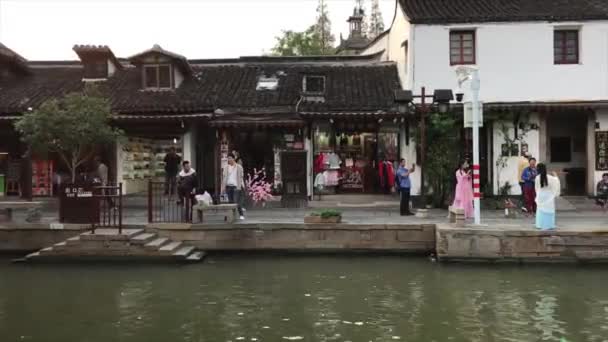 Estilo Vida China Ancient Water Town — Vídeo de Stock