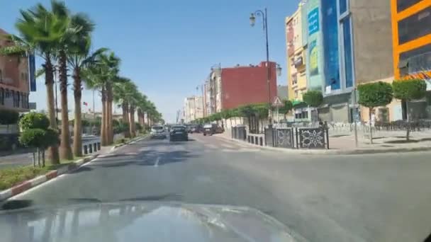 Tomar Coche Por Avenida Principal Ayoun Aaiún Ciudad Actualmente Controlada — Vídeo de stock