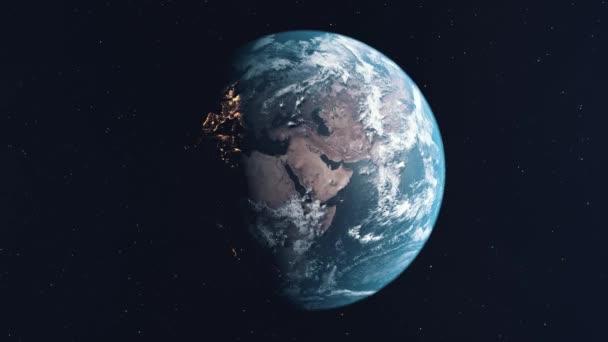 显示冰盖在一年内变化的行星地球动画 — 图库视频影像