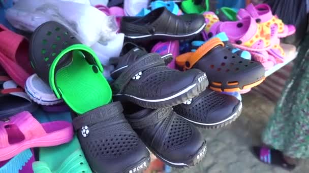 Marché Chaussure Périphérie Addis Abeba Éthiopie — Video