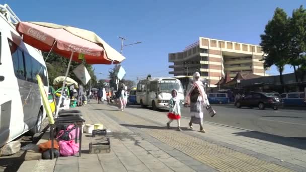 Addis Ababa Nın Sokak Çekimleri Etiyopya — Stok video