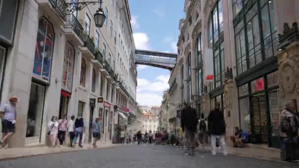 Lisboa Santa Justa Elevador Rua Lapso Tempo — Vídeo de Stock