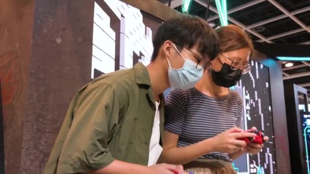 Çinli Oyuncular Ziyaretçiler Hong Kong Daki Hong Kong Bilgisayar Letişim — Stok video