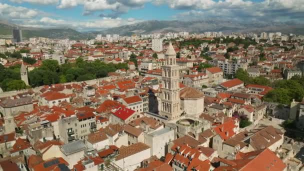 Розкішний Годинник Над Палацом Діоклетіана Спліті Хорватія — стокове відео