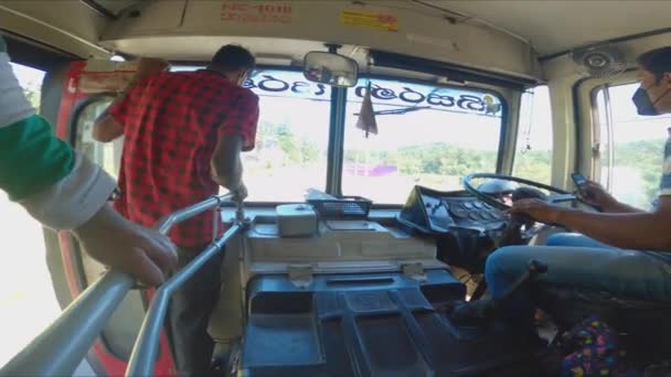 Vista Del Punto Vista Del Pasajero Del Autobús Sri Lanka — Vídeo de stock