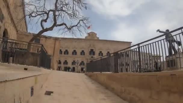 Gebäude Der Auberge Castille Valletta Malta Hyperlapse Verfilmung — Stockvideo