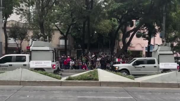 Выстрел Танков Вооруженного Флота Время Парада Мексиканской Армии Мехико — стоковое видео