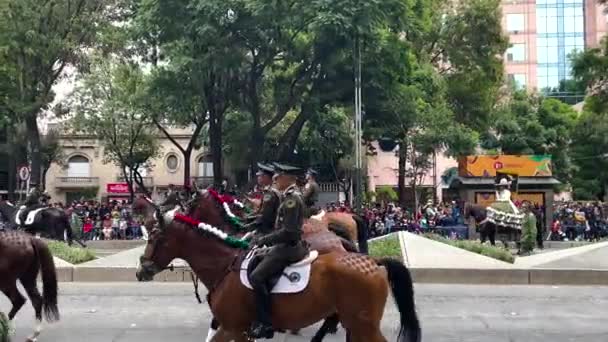 Tiro Desfile Dos Corpos Armados Charreria Cidade México — Vídeo de Stock