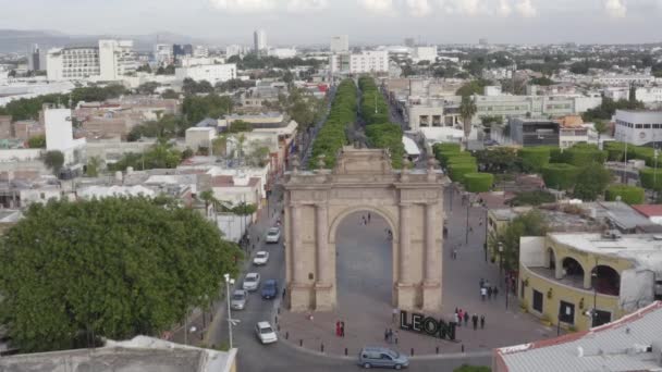 Luftaufnahme Atemberaubender Blick Auf Die Innenstadt Von Leon Drohnen Ansicht — Stockvideo