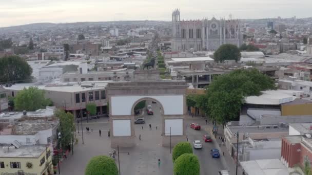 Antenne Leon Guanajuato Innenstadt Schöne Aussicht Drohnen Ansicht — Stockvideo