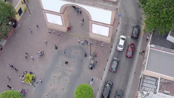 Aeronáutica Pessoas Saindo Parque Leon Guanajuato Vista Para Drones — Vídeo de Stock