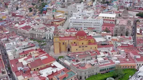 Aérea Hermosa Vista Del Centro Guanajuato Vista Del Dron — Vídeo de stock