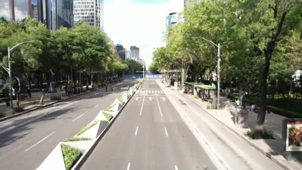 Meksiko Daki Paseo Reforma Bulvarı Nda Gün Batımının Tersine Insansız — Stok video
