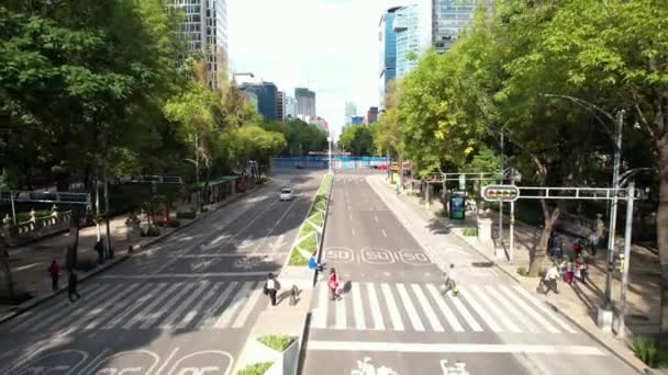 Meksiko Daki Paseo Reforma Bulvarı Nda Gün Batımının Tersine Insansız — Stok video