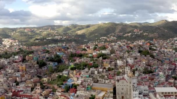 Aéreo Paisagem Incrível Cidade Guanajuato México Vista Para Drones — Vídeo de Stock