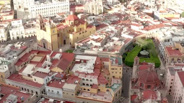 Aerial Scenic View City Guanajuato Summer Drone View — Vídeo de stock