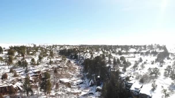 Sněžný Kaňon Coloradu Dramatický Záběr Krásné Krajiny Filmové Letecké Dronové — Stock video