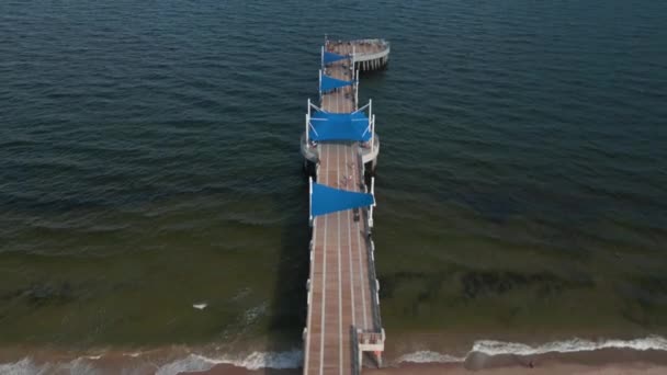 Pier Aerial View Pompano Beach Usa Cityscape Skyline Edifici Fronte — Video Stock