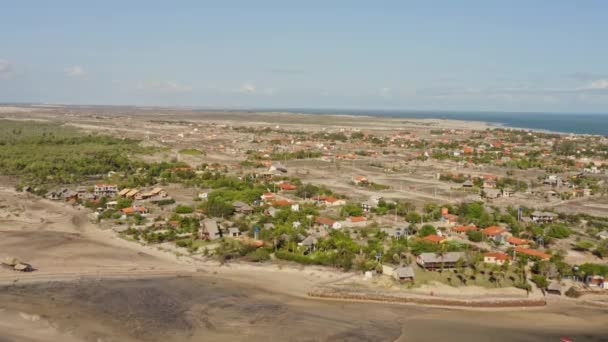 Makapa Nordøst Brasil Droneutsikt Strand Landsby Ved Amazonas Elva – stockvideo