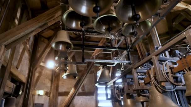 Bell Carillon Στο Collegiate Church Museum Στο Herrenberg Γερμανία — Αρχείο Βίντεο