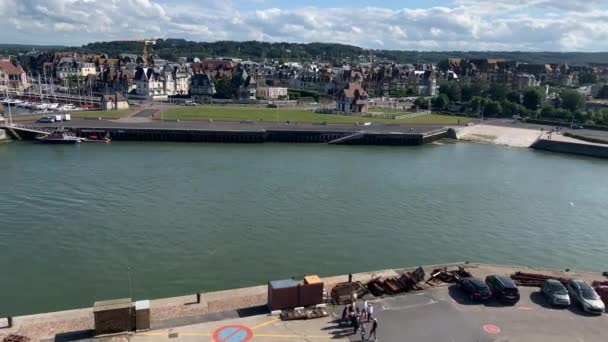 Deauville Trouville Sur Mer Normandiya Fransa Daki River Touques Deki — Stok video