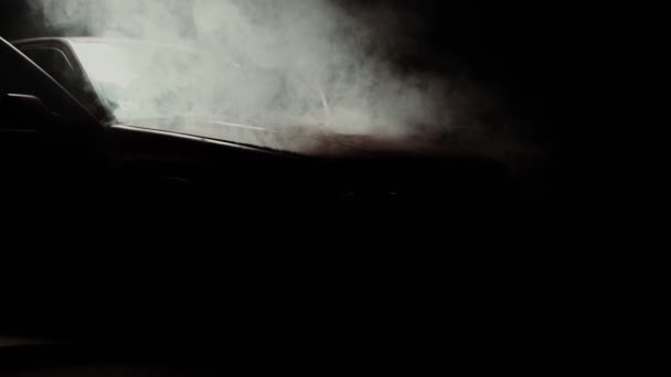 Style Car Dark Smoke Sport Car Epic Dark Atmospheric Shot — 비디오