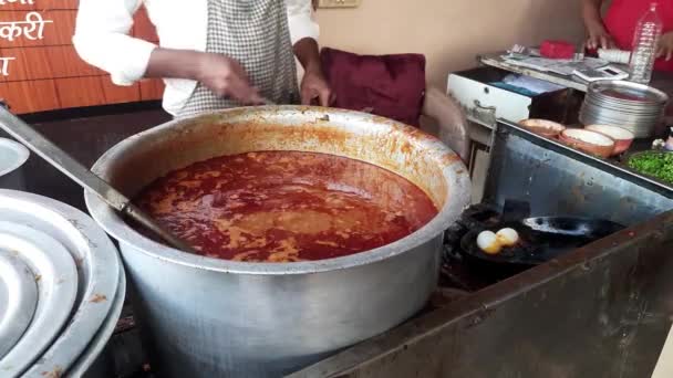Mutton Gosht Masala Indian Gosht Manda Some Season Naan Roti — Stok video