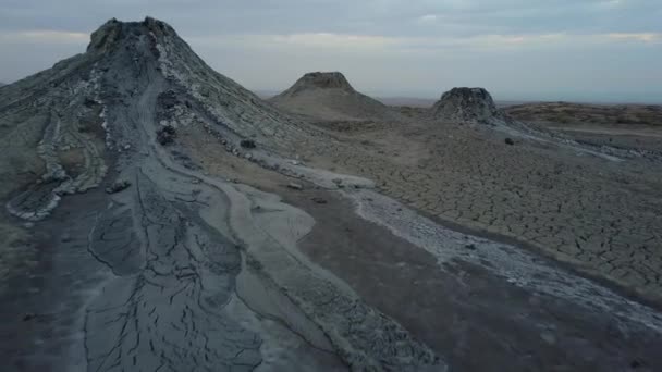 Flug Über Aktiven Vulkan Mit Schlammausbruch Azerbaijan Bei Iran Asien — Stockvideo