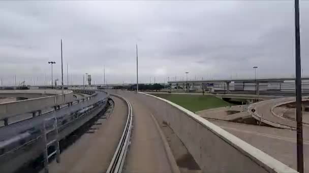 Dallas Fort Worth Havaalanı Teksas Gökyüzü Treninin Önünden Görüntü — Stok video