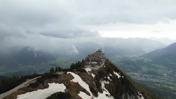 Flying Eagle Nest Adolf Hitler Mountaintop Retreat Southern Germany — Stock Video