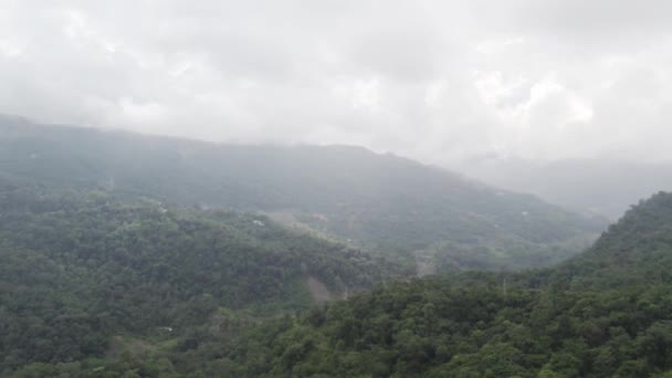Drone Shot Foggy Hill Indian Forest — Video
